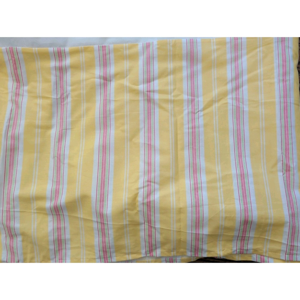 Vtg Lauren Ralph Lauren Yellow Green Red Pin Stripe Bed Skirt Full Size